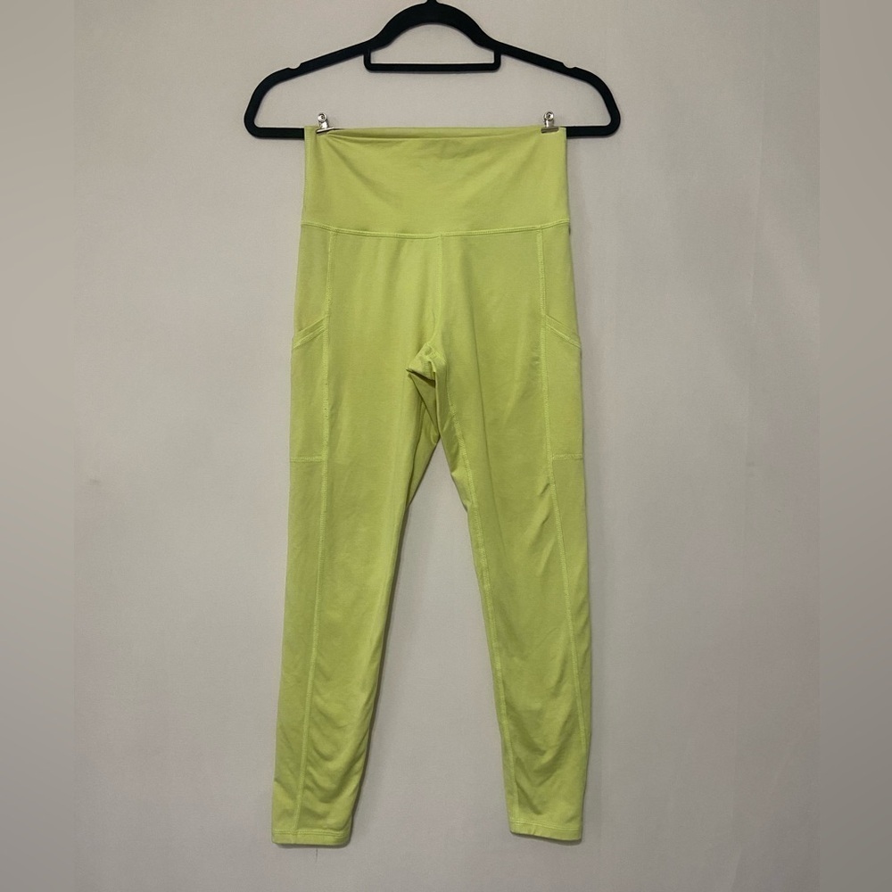 Aerie chill play move high rise pocket leggings EUC in neon yellow